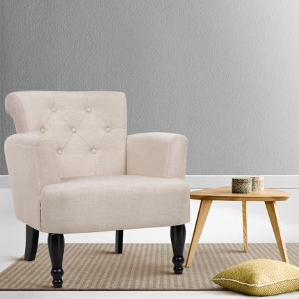Artiss French Lorraine Chair Retro Wing - Taupe - Image 7