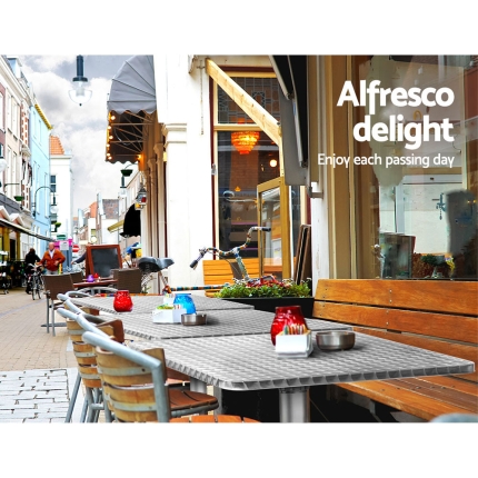 Bar Table Outdoor Furniture Adjustable Aluminium Pub Cafe Indoor Square Gardeon - Image 5