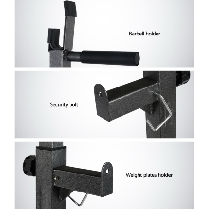 Everfit Squat Rack Pair Fitness Weight Lifting Gym Exercise Barbell Stand - Image 5