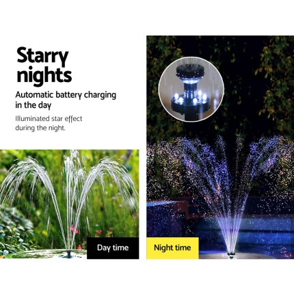 Gardeon 30W LED Lights Solar Fountain with Battery Outdoor Fountains Submersible Water Pump - Image 5