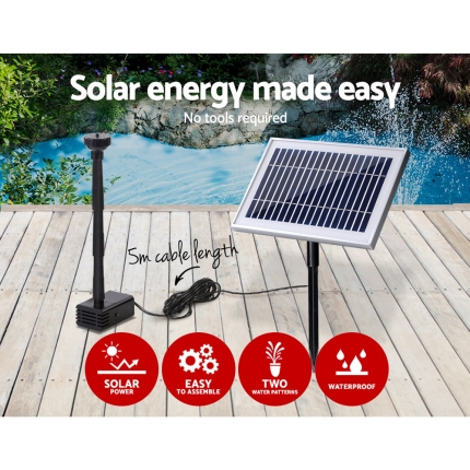 Gardeon 25W Solar Powered Water Pond Pump Outdoor Submersible Fountains - Image 4