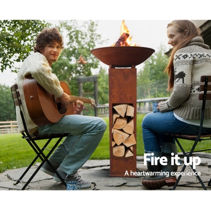 Grillz 23 Inch Outdoor Rustic Cast Iron Fire Pit - Image 4