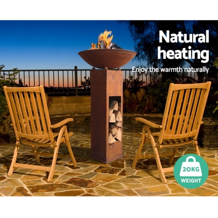 Grillz 23 Inch Outdoor Rustic Cast Iron Fire Pit - Image 5