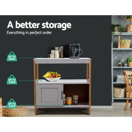 Artiss Buffet Sideboard Cabinet Storage Shelf Cupboard Hallway Tabe Sliding Door - Image 5