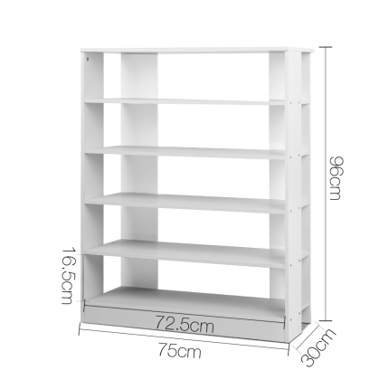 Artiss 6-Tier Shoe Rack Cabinet - White - Image 2