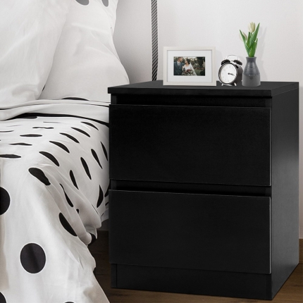 Artiss Bedside Tables Drawers Side Table Bedroom Furniture Nightstand Black Lamp - Image 7