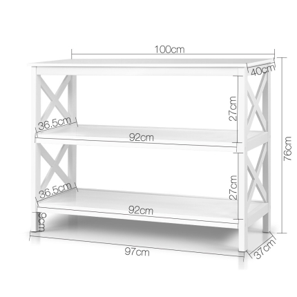 Artiss Wooden Storage Console Table - White - Image 2