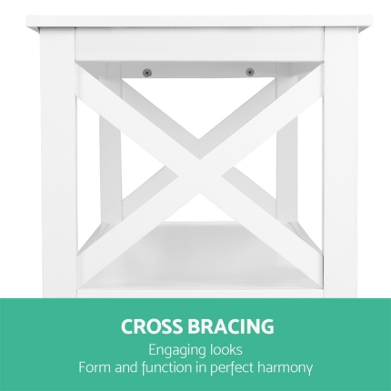 Artiss Wooden Storage Console Table - White - Image 6