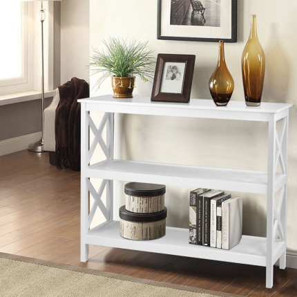 Artiss Wooden Storage Console Table - White - Image 7