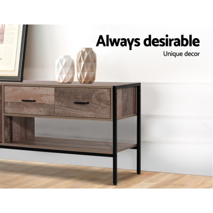 Artiss TV Stand Entertainment Unit Storage Cabinet Industrial Rustic Wooden 120cm - Image 5