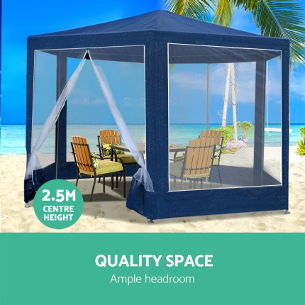 Instahut Gazebo Wedding Party Marquee Tent Canopy Outdoor Camping Gazebos Navy - Image 4
