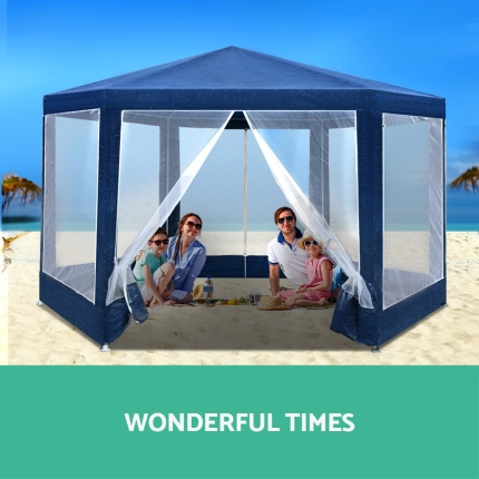 Instahut Gazebo Wedding Party Marquee Tent Canopy Outdoor Camping Gazebos Navy - Image 6