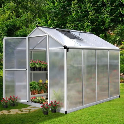 Greenfingers Greenhouse Aluminium Green House Garden Shed Greenhouses 2.42x1.9M - Image 7