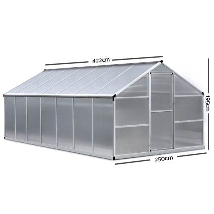 Greenfingers Greenhouse Aluminium Green House Garden Shed Greenhouses 4.22x2.5M - Image 2