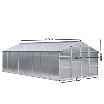 Greenfingers Greenhouse Aluminium Green House Garden Shed Greenhouses 4.7x2.5M - Image 2