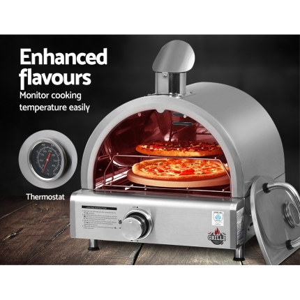 Grillz Portable Pizza Oven Camping Grill LPG Cooking Gas Stove Stainless Steel - Image 4