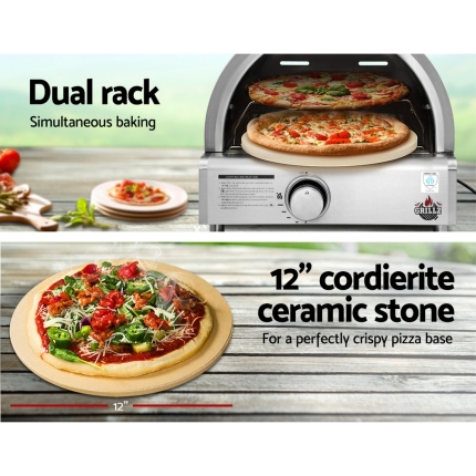 Grillz Portable Pizza Oven Camping Grill LPG Cooking Gas Stove Stainless Steel - Image 5