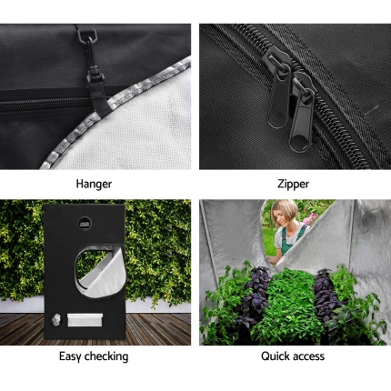 Greenfingers Hydroponics Indor Grow Tent Kits Reflective 1.2X1.2X2M 600D Oxford - Image 6