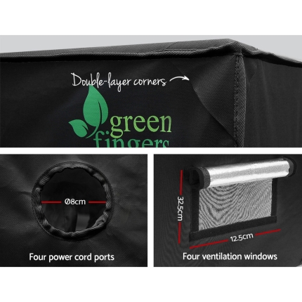 Greenfingers Hydroponics Grow Tent Kits Hydroponic Grow System 2.4m x 1.2m x 2m 600D Oxford - Image 3