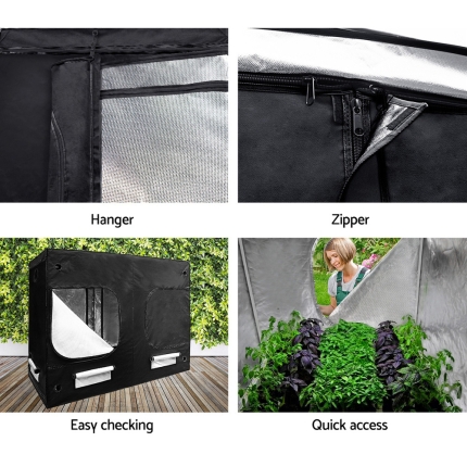 Greenfingers Hydroponics Grow Tent Kits Hydroponic Grow System 2.4m x 1.2m x 2m 600D Oxford - Image 6