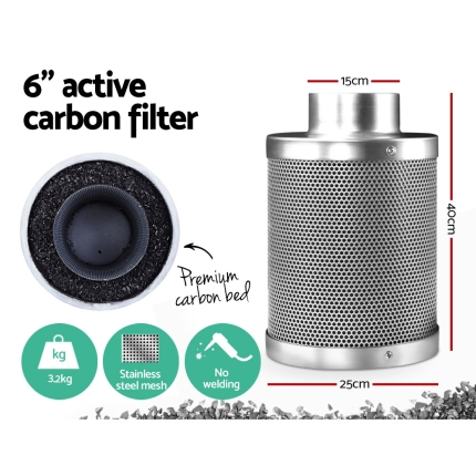 Greenfingers Hydroponic Activated Carbon Filter Grow Tent Ventilation Kit 6 inch - Image 2