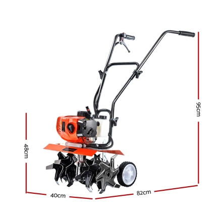 Giantz 72CC Garden Cultivator Tiller Petrol Rotary Hoe 36 Tines Rototiller - Image 2