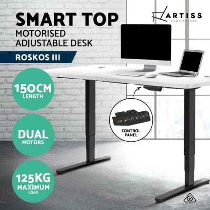 Artiss 150cm Motorised Electric Height Adjustable Standing Desk Table Dual Motor - Image 3