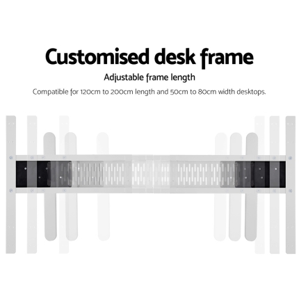Artiss Motorised Standing Desk - White - Image 5