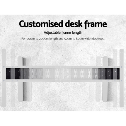 Artiss Height Adjustable Standing Desk Sit Stand Motorised Electric Roskos III White Walnut - Image 5