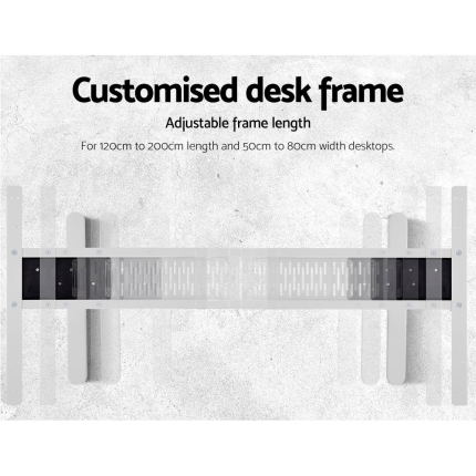 Artiss Height Adjustable Standing Desk Sit Stand Motorised Electric Roskos III White White Oak - Image 5
