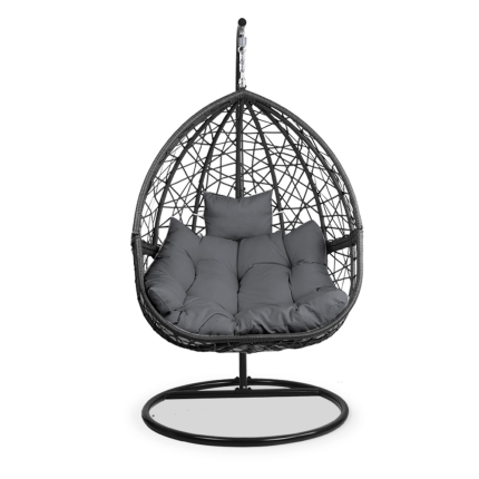 Gardeon Outdoor Hanging Swing Chair - Black - Image 3