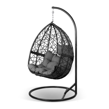 Gardeon Outdoor Hanging Swing Chair - Black - Image 4