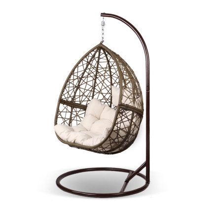 Gardeon Outdoor Hanging Swing Chair - Brown - Image 4