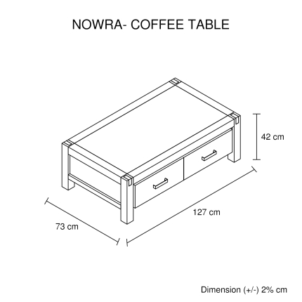 NOWRA 2 Drawer Coffee Table - Image 10