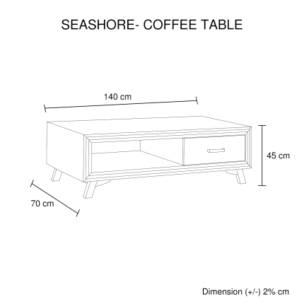Seashore Coffee Table 2 Drawers - Image 6