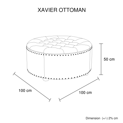 Ottoman Xavier PU Leather Brown Colour - Image 6