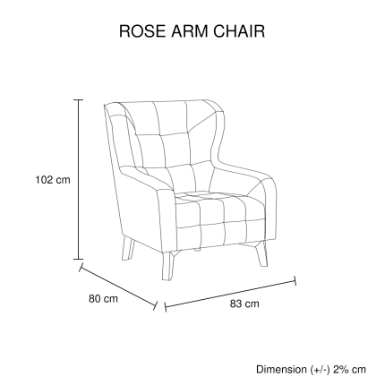 Rose Arm Chair Printing on Back - Image 9