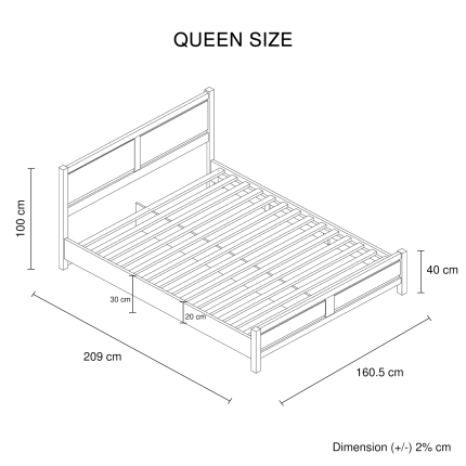 Alice Bed Queen Oak Colour - Image 8