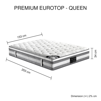 Queen Mattress Knitted Fabric Foam Quilting Pocket Spring Premium Euro Top - Image 8