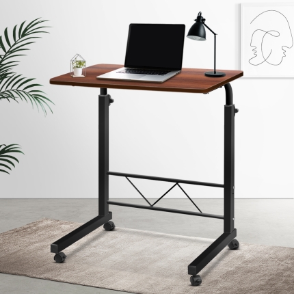 Mobile Twin Laptop Desk - Dark Wood - Image 7