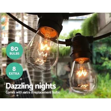 Jingle Jollys Festoon String Lights Christmas Blubs Outdoor Wedding Party Garden 74m - Image 3