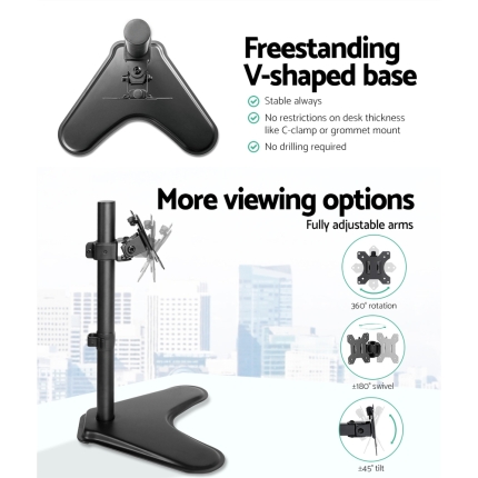 Single HD LED Monitor Arm Stand TV Mount Bracket Holder Freestanding - Image 3