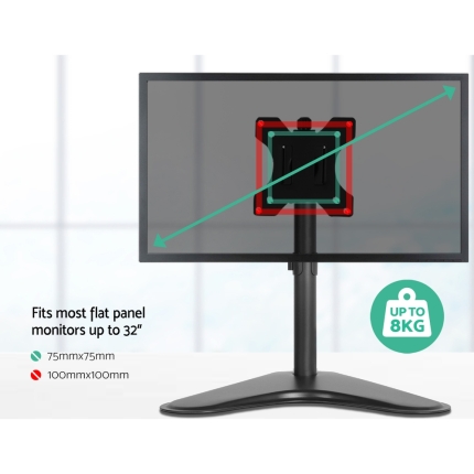 Single HD LED Monitor Arm Stand TV Mount Bracket Holder Freestanding - Image 5