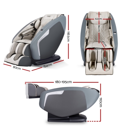 Livemor 3D Electric Massage Chair Shiatsu SL Track Full Body 58 Air Bags Navy Grey - Image 2
