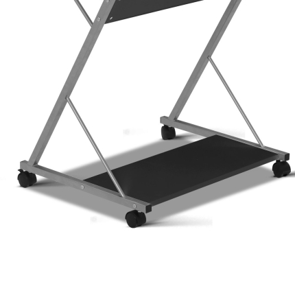 Artiss Metal Pull Out Table Desk - Black - Image 6