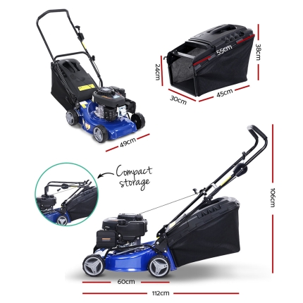 Lawn Mower 139cc 17" Petrol Powered Push Lawnmower 4 Stroke Steel Deck - Image 2