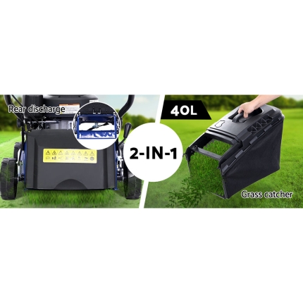 Lawn Mower 139cc 17" Petrol Powered Push Lawnmower 4 Stroke Steel Deck - Image 3