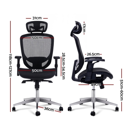 Artiss Office Chair Gaming Chair Computer Chairs Mesh Net Seating Black - Image 2