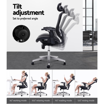 Artiss Office Chair Gaming Chair Computer Chairs Mesh Net Seating Black - Image 5