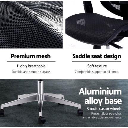 Artiss Office Chair Gaming Chair Computer Chairs Mesh Net Seating Black - Image 6